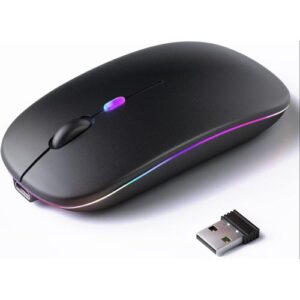 wireless bluetooth + 2.4g dual mode rechargeable led optical mouse